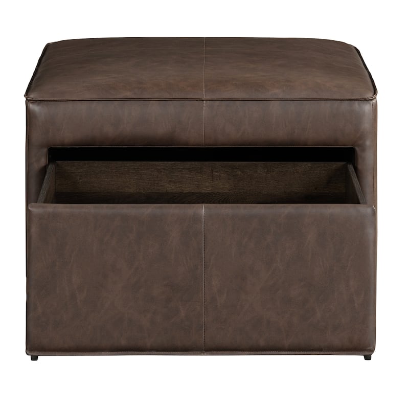 Studio Living Hanson Storage Ottoman in Faux Leather