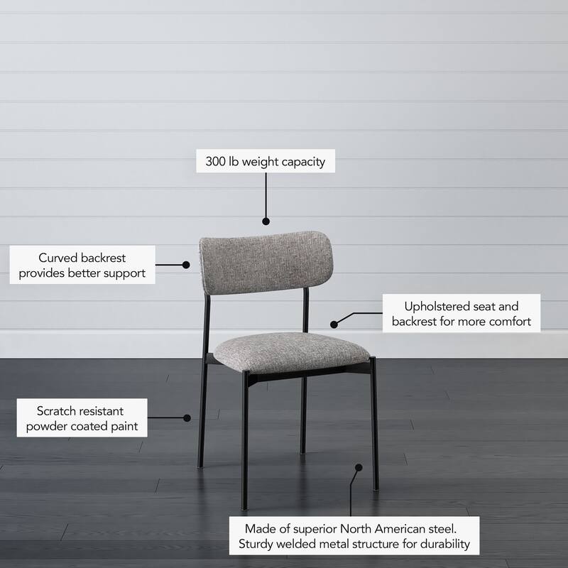 Amisco Yasmina Upholstered Dining Chair with Metal Leg
