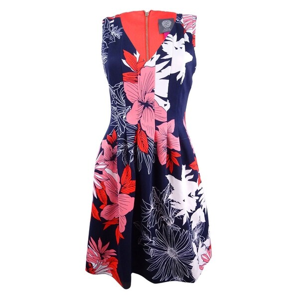 vince camuto navy floral dress