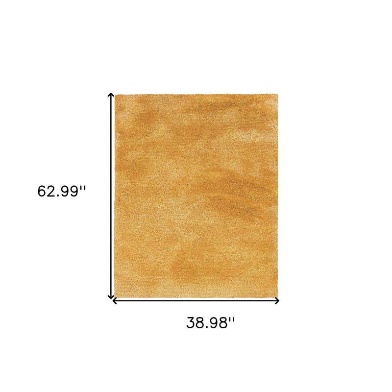 HomeRoots Solid Color Shag Rectangle Area Rug - 62.99 in. x 38.98 in. x 1.60 in.