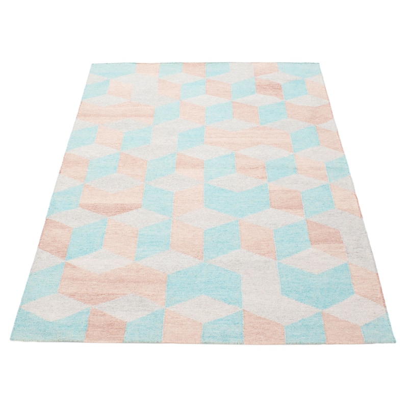 ECARPETGALLERY Flat-Weave Ankara FW Turquoise Wool Kilim - 5'2 x 7'10