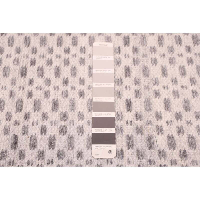 ECARPETGALLERY Flat-Weave Nevada Silver Wool Kilim - 5'3 x 7'6