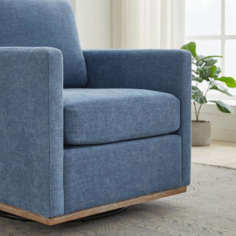 30.7"W Square Upholstered Swivel Accent Chair