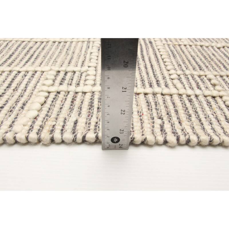 ECARPETGALLERY Braid weave Sienna Cream Wool Rug - 5'0 x 7'10