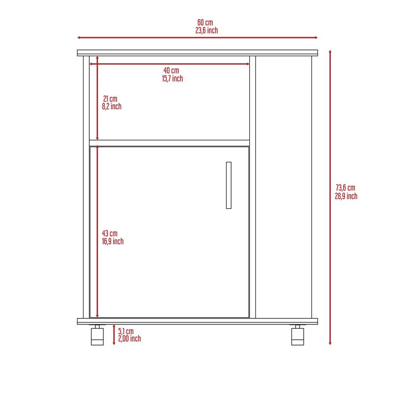 Correy 4-Shelf Microwave Cabinet with Caster