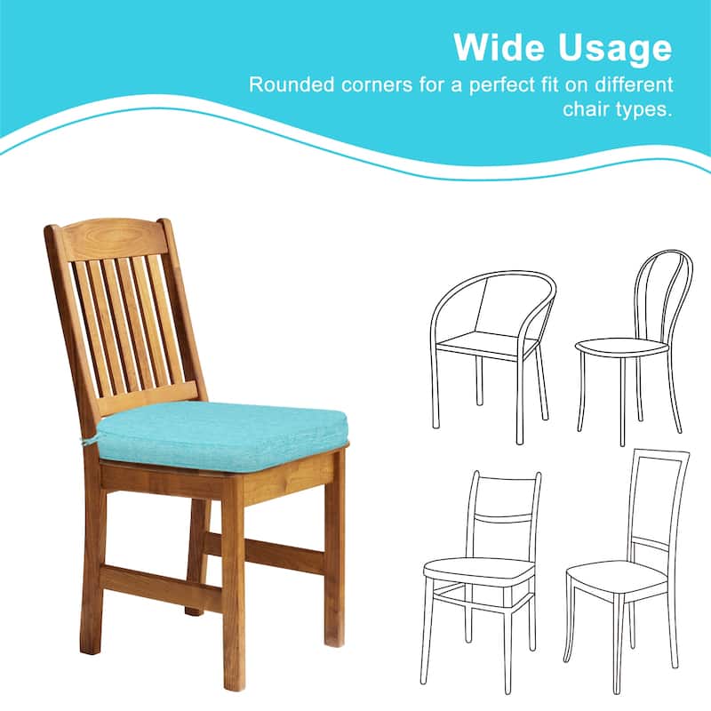 Aoodor Outdoor Dining Chair Cushions Set of 4, Outdoor Chair Pads with Ties, 21 x 21 inch - 21"x21"