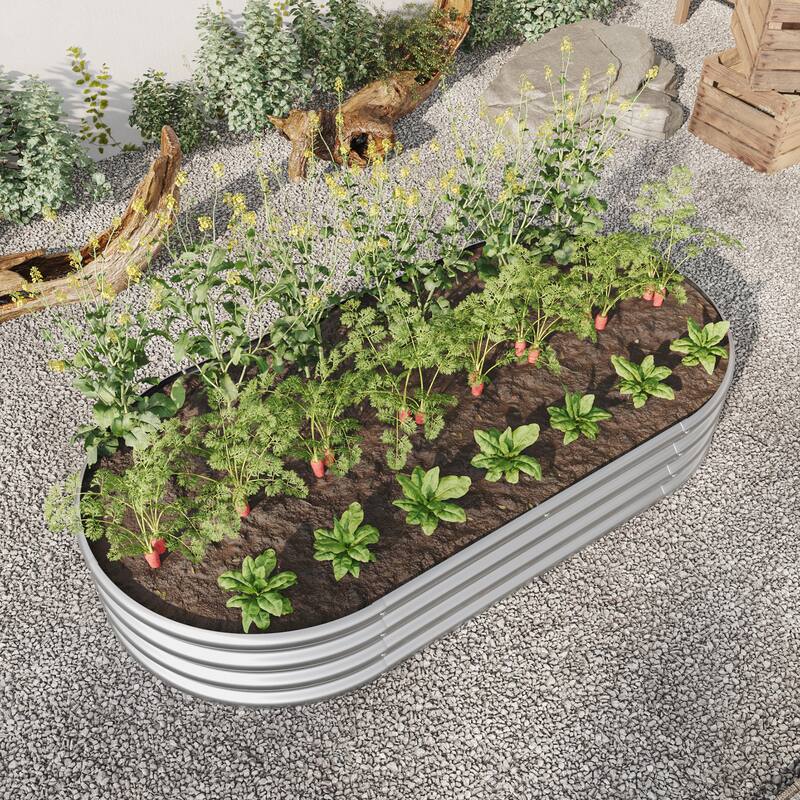 2Pcs 4x2x1ft Raised Garden Bed Kit, Galvanized Planter Raised Garden Beds for Outdoor for Vegetables,Flowers &Herbs, Heavy Duty
