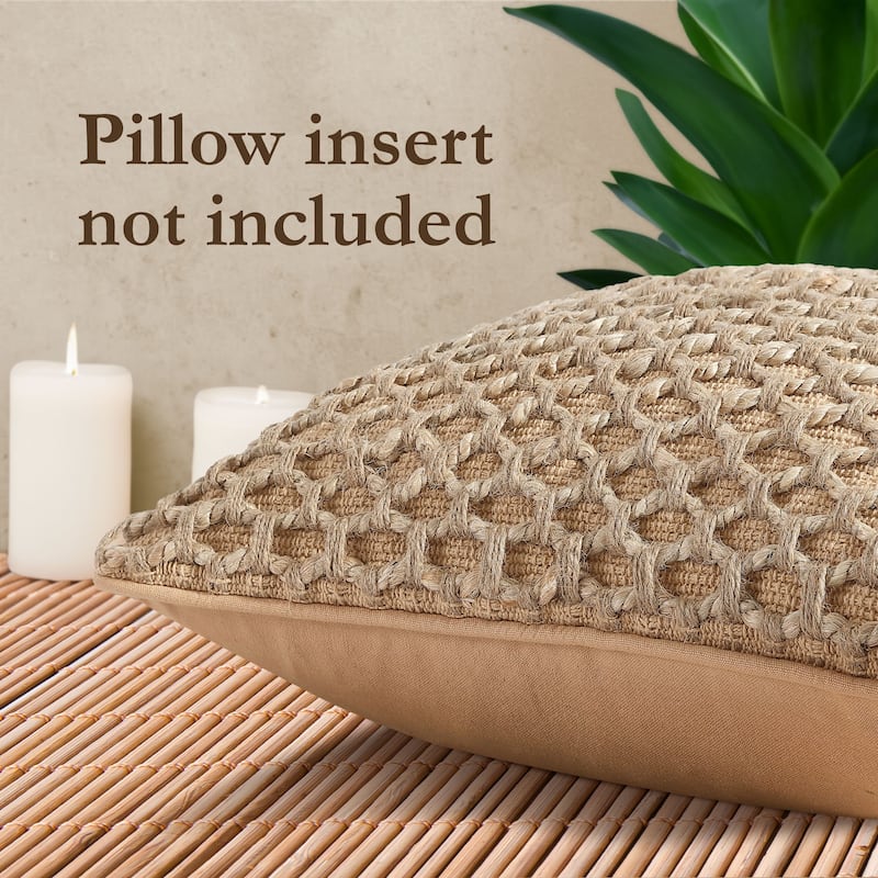 Boho Living Jada Braided Cotton/Jute Throw Pillow Covers