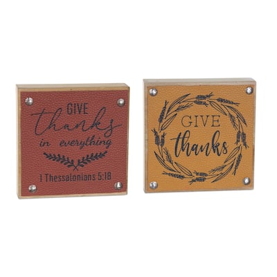 Give Thanks Harvest Sign (Set of 6)