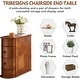 preview thumbnail 9 of 8, Solid Wood Chairside End Table, Two-Drawer Narrow Side Table Slim