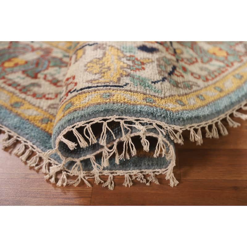 Heriz Serapi Indian Octagon Rug Hand-Knotted Wool Carpet - 6'1"x 5'11"