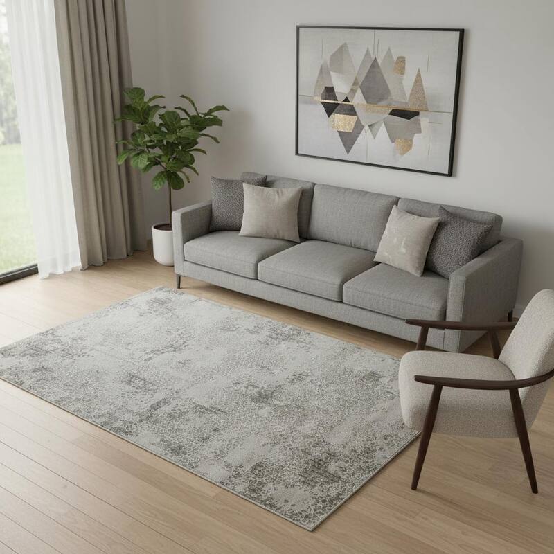 HomeRoots Abstract Contemporary Rectangle Area Rug - 5' X 8' - 5' X 8'