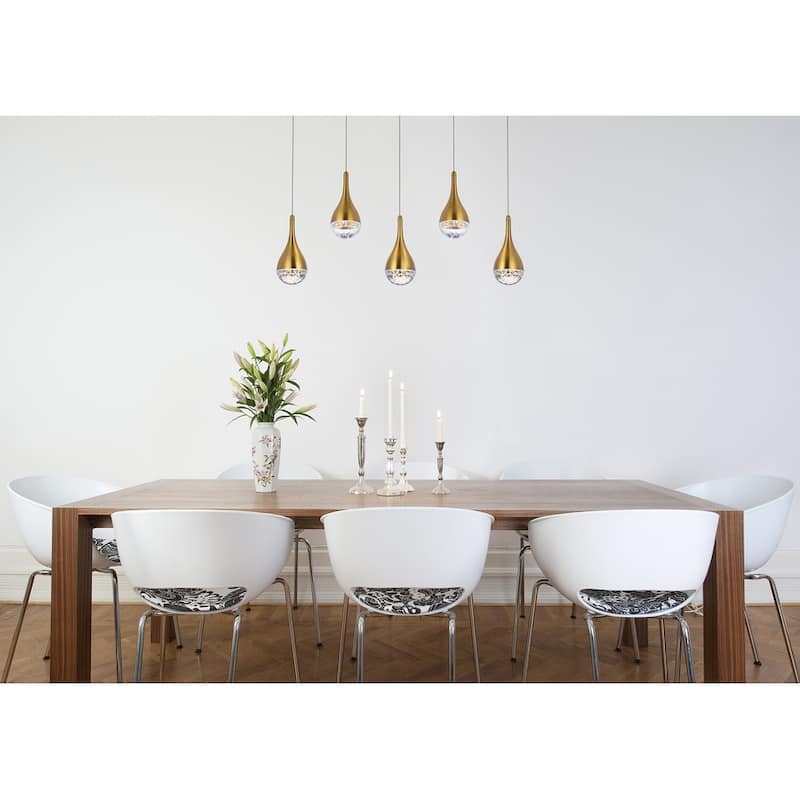 Indigo Home 34 inch LED pendant in satin gold
