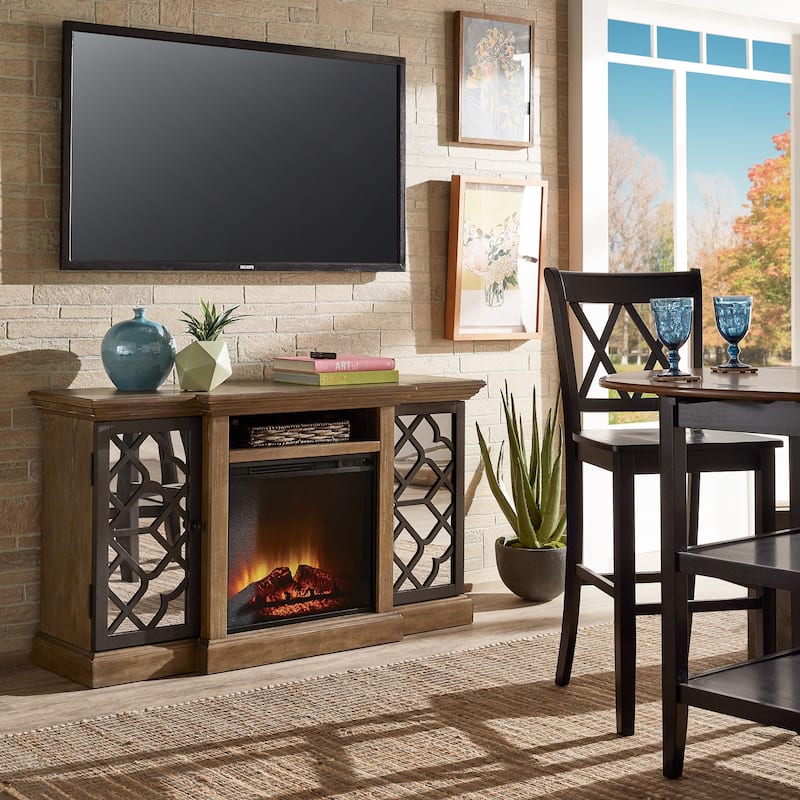 Zurich Wood Black Metal Electric Fireplace by iNSPIRE Q Modern