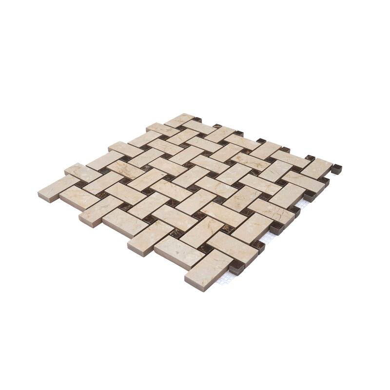 Regalia 12x12 in. Matte Gres Porcelain Basketweave Mosaic Wall and Floor Tile (5.82 sq ft/case, 6-Pack)