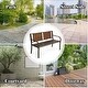 preview thumbnail 3 of 5, 50.5" Outdoor Steel Frame Rattan Porch Furniture Patio Garden Bench
