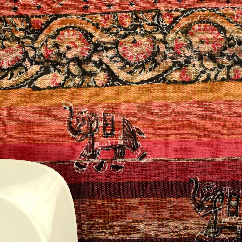 Cotton Paisley Good Luck Elephant Floral Tablecloth Rectangle