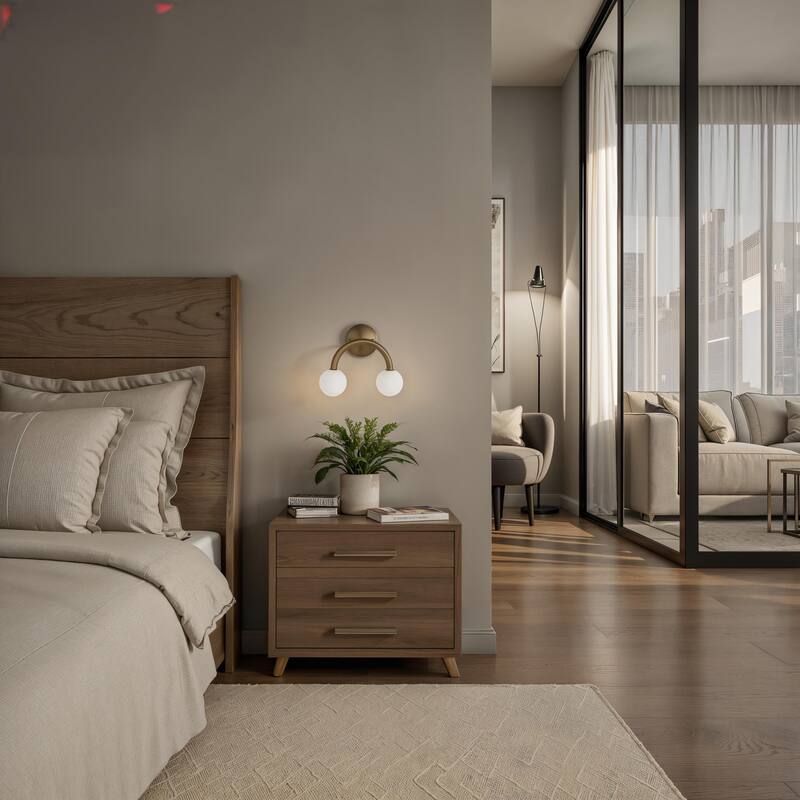 Renwil Santi 10.5" Height Wall Sconces, Dark Brushed Brass - Yellow