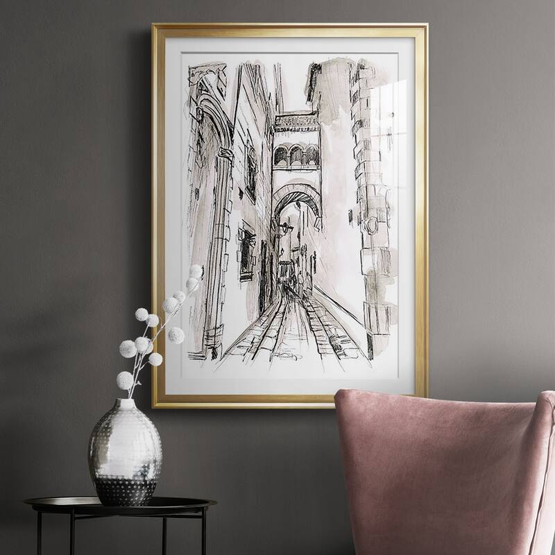 Europe Street Sketches II Premium Framed Print - Ready to Hang