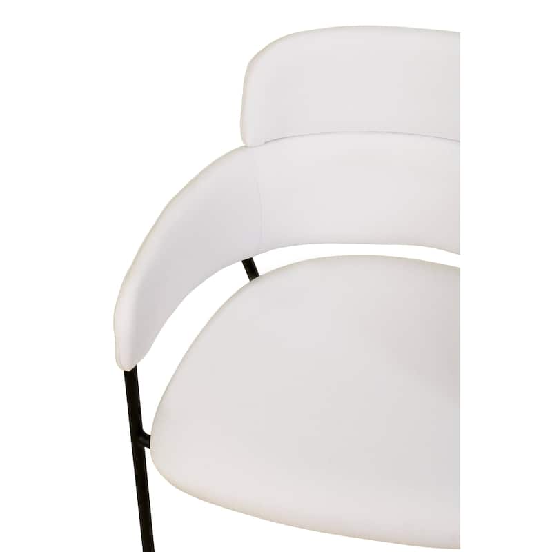 LeisureMod Set of 4 Axis Upholstered Dining Chairs with Curved Backrest, Contemporary Accent Side Chair for Home Office Bedroom