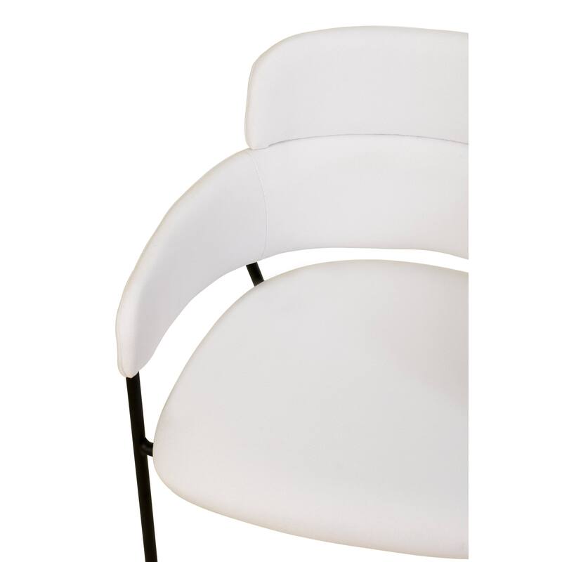 LeisureMod Axis Upholstered Dining Chair in Leather/Polyester/Velvet, Modern Minimalist Side Chair for Home & Kitchen