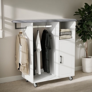 Compact & Modern Ironing Cart with Rolling Board, Multipurpose Cabinet for Laundry, Bedroom, and Cloakroom