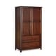 preview thumbnail 14 of 16, Grain Wood Furniture Shaker 2-Door Solid Wood Armoire Cherry