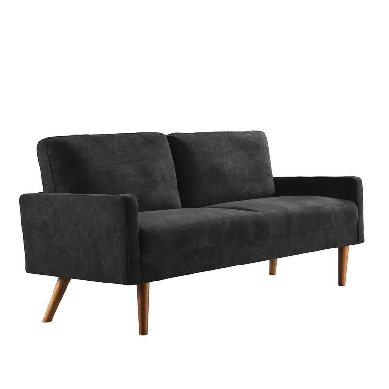 European Style Velvet 3 Seater Black Sofa, 67x30x33 inches