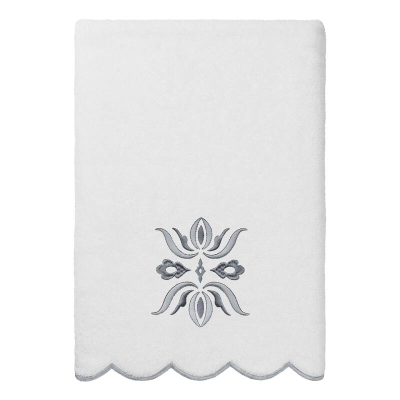 Authentic Hotel and Spa 100% Turkish Cotton FLOWER CREST Scallop Towel Collection