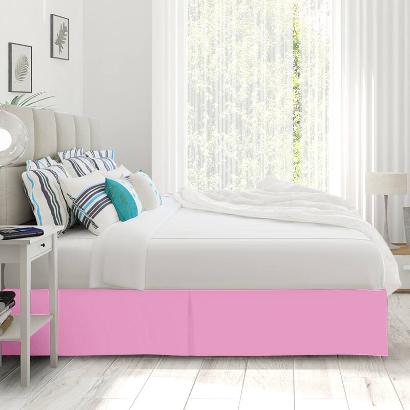 Clara Clark Pleated Bed Skirt-14 inch Tailored Drop - Soft Double Brushed Premium Microfiber Ruffle Bed Skirt - Includes 8 Pins