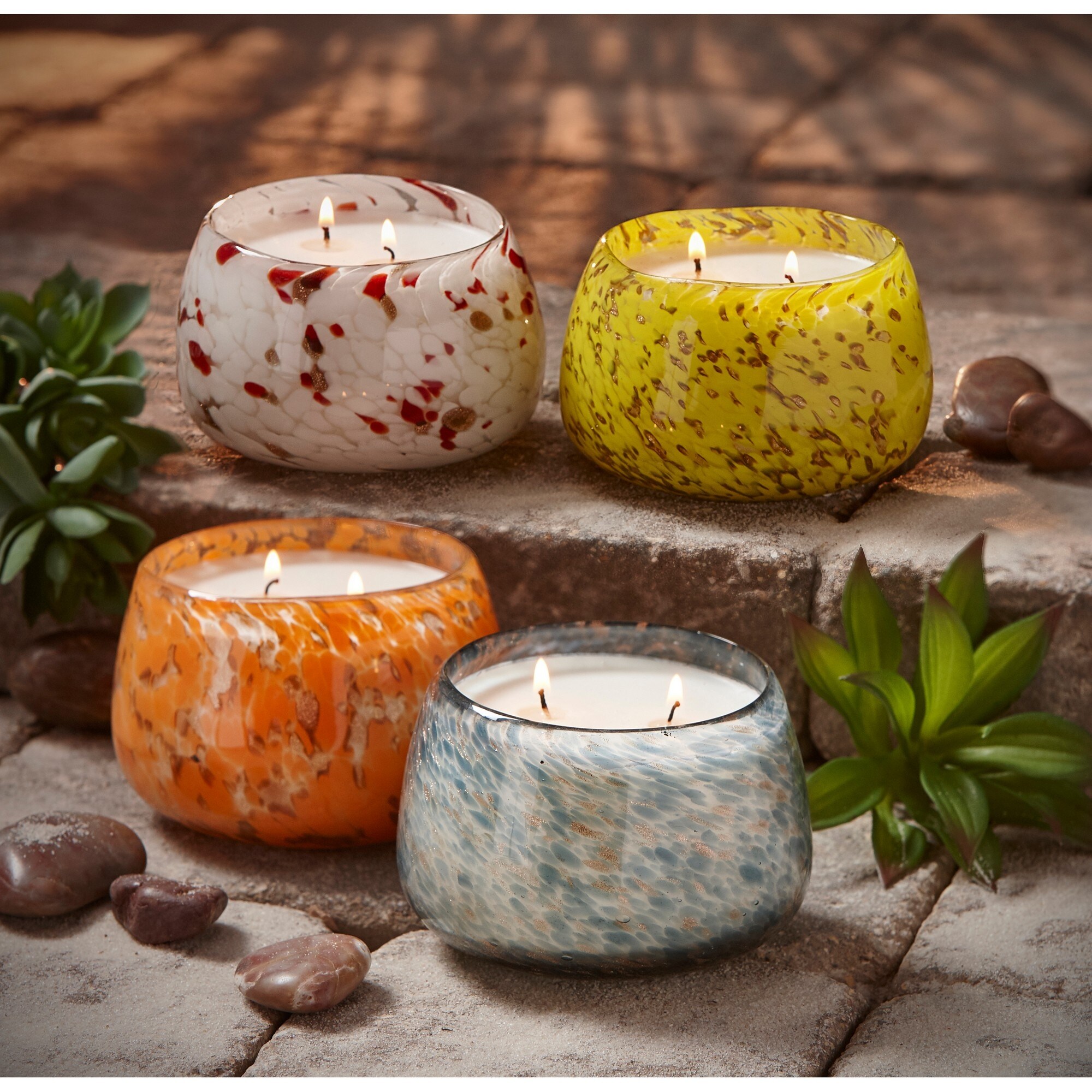 candle✣candle Confetti Scented Citronella Bellini Candle with Orange Oval Glass