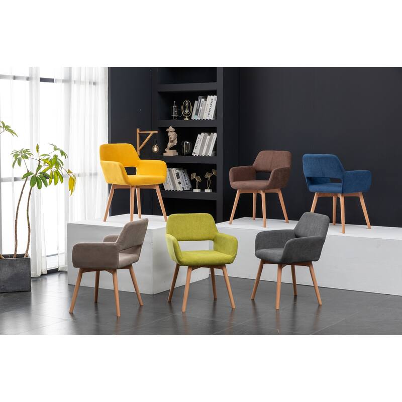 GTU Furniture 2pcs Modern Velvet Wood Leg Arm Accent Chair for Bedroom Living room set