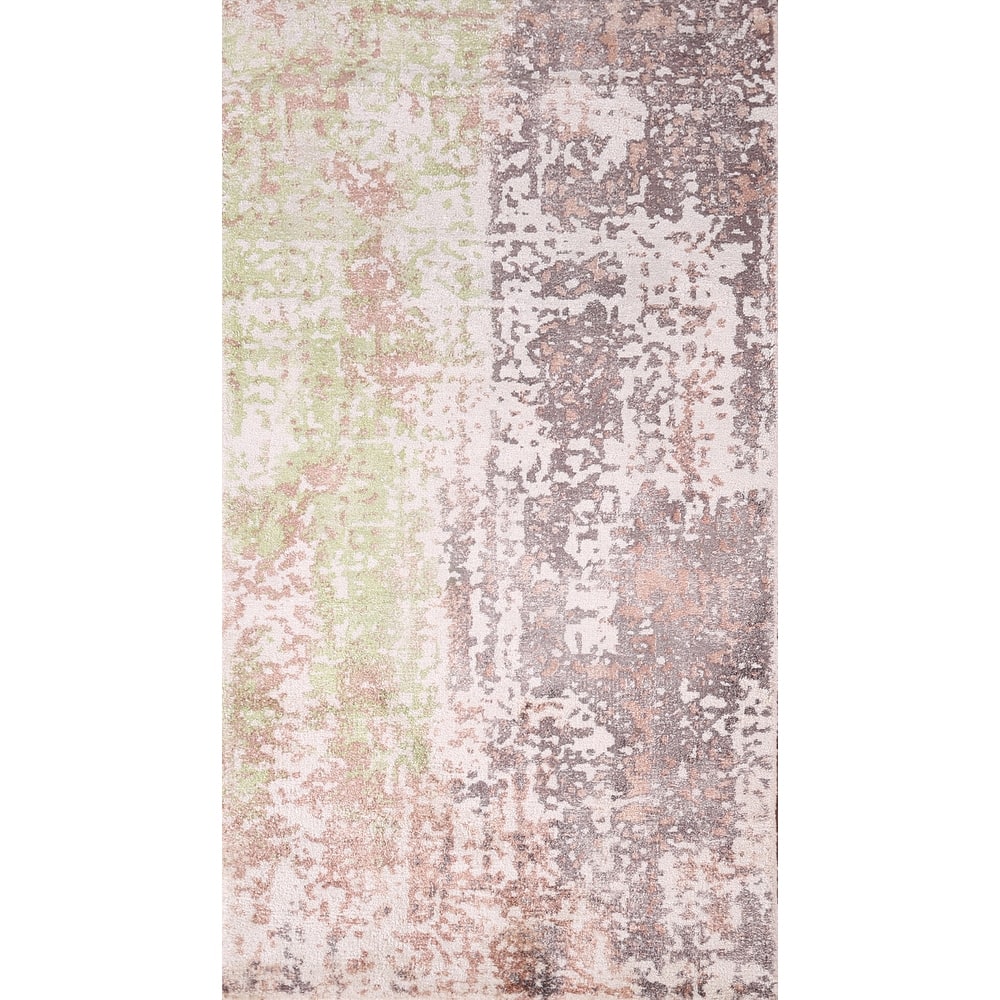 Multicolor Abstract Foyer Rug Hand-Knotted Modern Wool Carpet - 2'9"x 4'10"