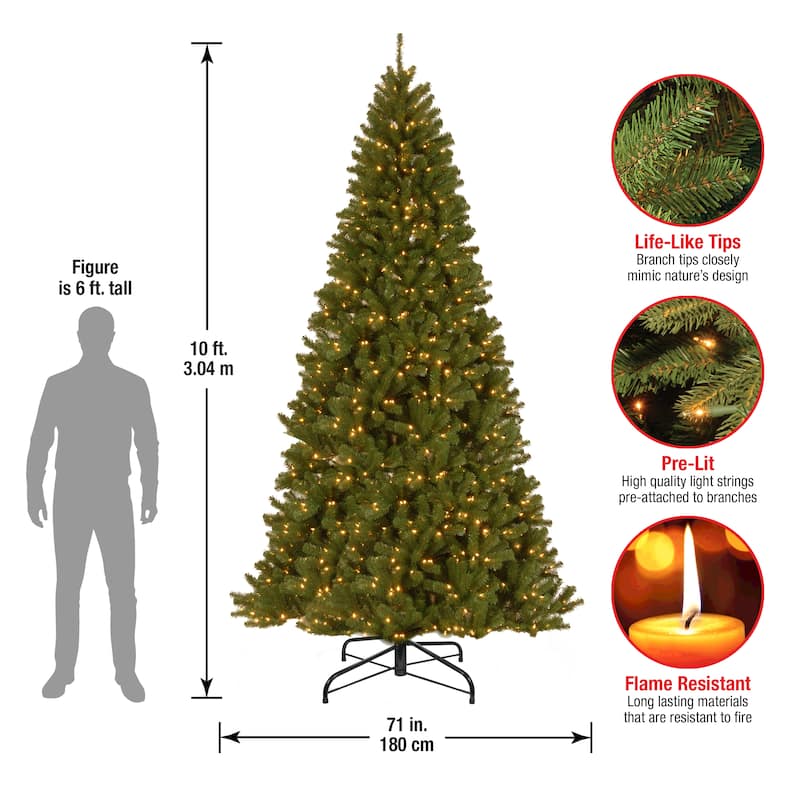 National Tree Company 10 ft. North Valley Spruce Tree with Clear Lights - 10 Foot