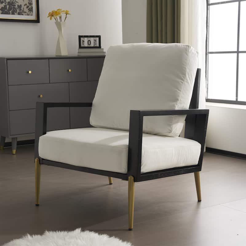 Christopher Knight Home - Parker Retro Low Back Floral Print Velvet Accent Armchair with Gold Metal Legs & Rubberwood Frame