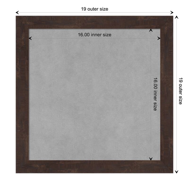 Amanti Art Fresco Dark Walnut Framed Magnetic Board - Board Size 16x16