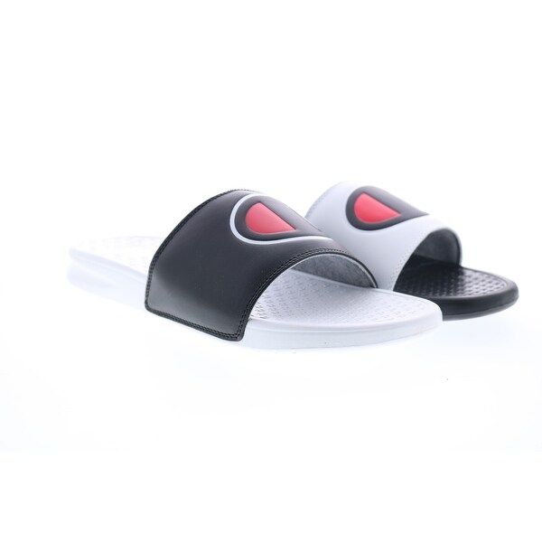 Shop Champion Super Slide Mix Match White Black Mens