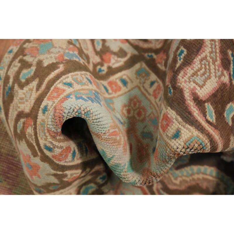 Hand Knotted Oriental 100% Wool Carpet Traditional Floral Brown Tabriz Area Rug - 6' 2'' X 4' 5''