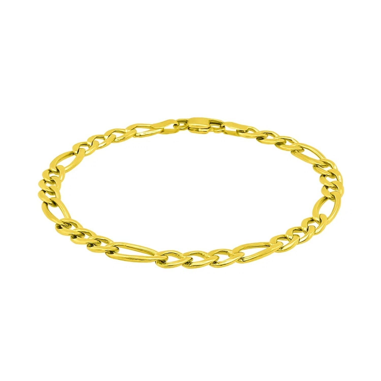 MayaMila 6.0mm 14k Yellow Gold Solid Figaro Bracelet