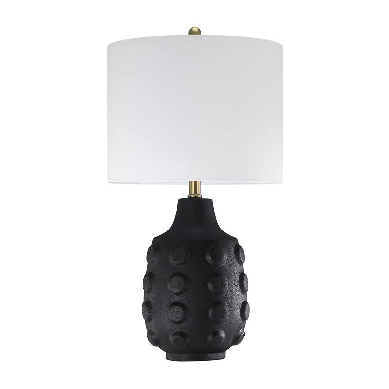 3-Way Ceramic Table Lamp with White Drum Shade - 23.5 in. H