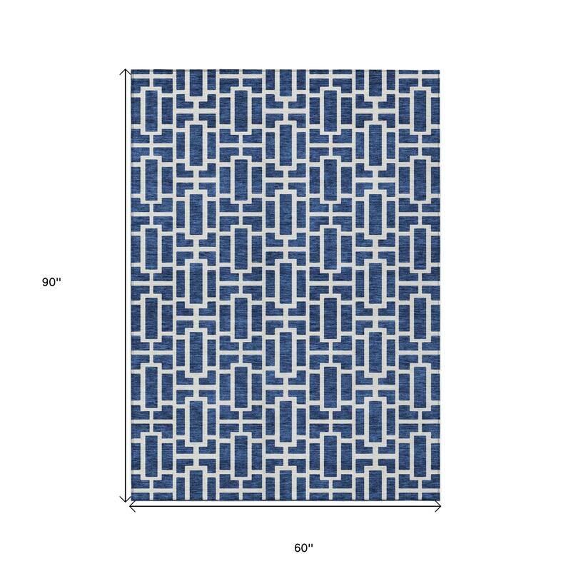 HomeRoots Geometric Transitional Rectangle Outdoor Rug