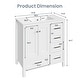 preview thumbnail 53 of 61, Modern Bathroom Vanity with Ceramic Sink, Soft-Close Storage Cabinet and Glossy Easy-Clean Countertop