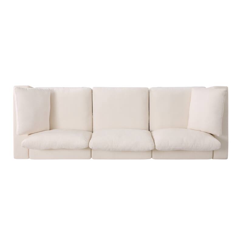 3-Piece Chenille Modular Sectional Sofa Set with Armless and Corner Chairs