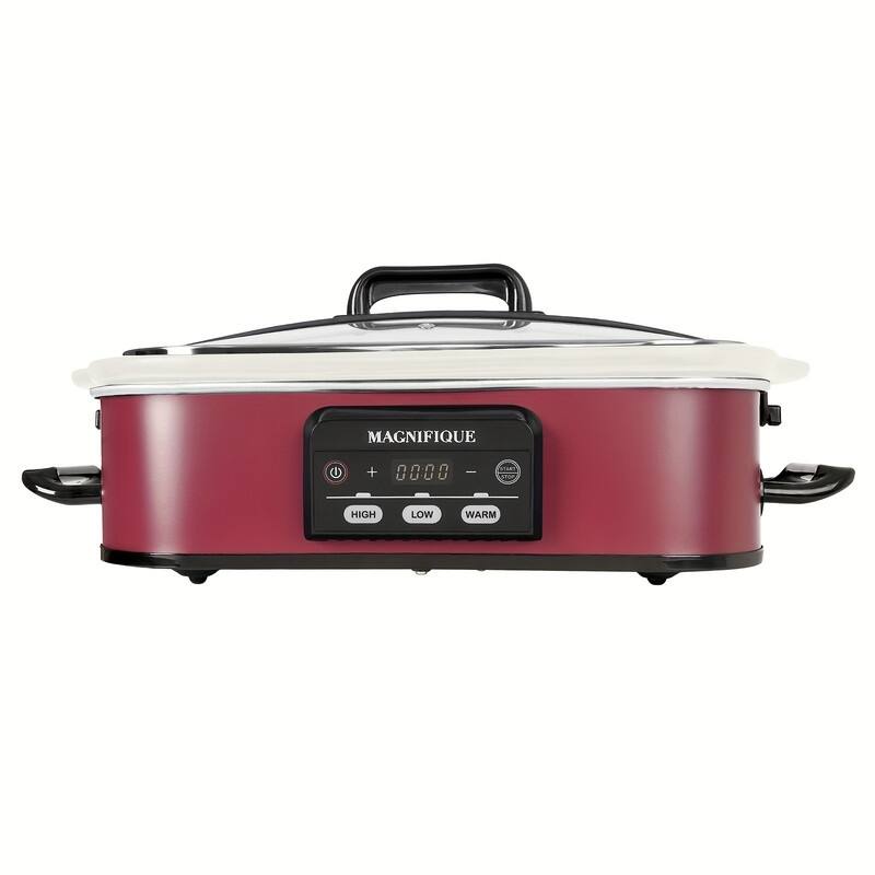 MAGNIFIQUE Programmable Slow Cooker with Non-Stick Pot - 4QT - Red