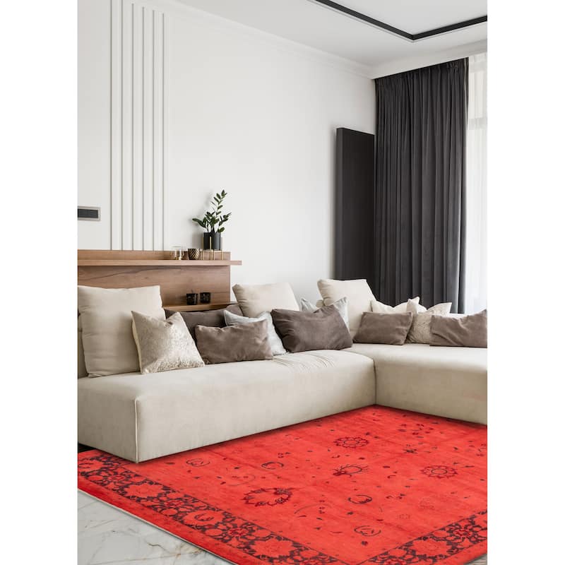 ECARPETGALLERY Hand-knotted Vibrance Red Wool Rug - 10'2 x 13'5