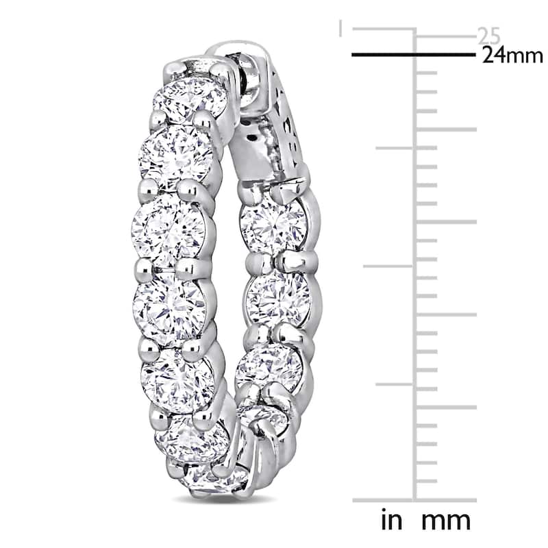 Miadora 4 1/2ct TDW Diamond Hoop Earrings in 14k White Gold