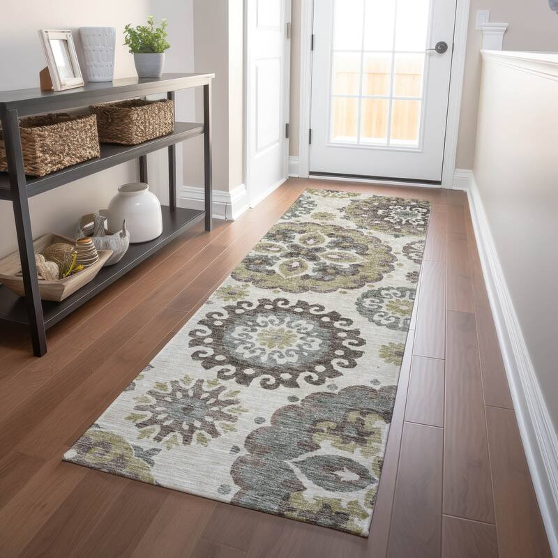 Premium Washable Super Soft Boho Suzani Mayfield Rug - Beige - 2' 3" x 7' 6" - Runner
