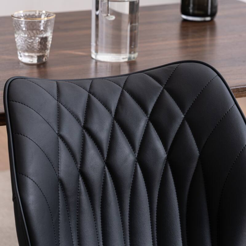 Upholstered Dining Chairs Set of 2, Faux Leather Kitchen Chairs
