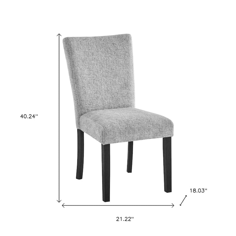 HomeRoots Set of Two Light Gray and Black Upholstered Fabric And Wood Dining Side Chairs - 21.22 in. x 40.24 in. x 18.03 in.