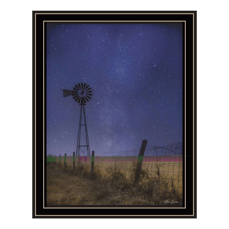 TrendyDecor4U "Starlit Night" Framed Print Wall Art - Black